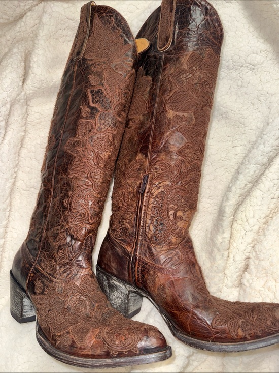 Old Gringo Shoes - Old Gringo Brown Embroidered Leather Cowgirl Boots size 9.5
